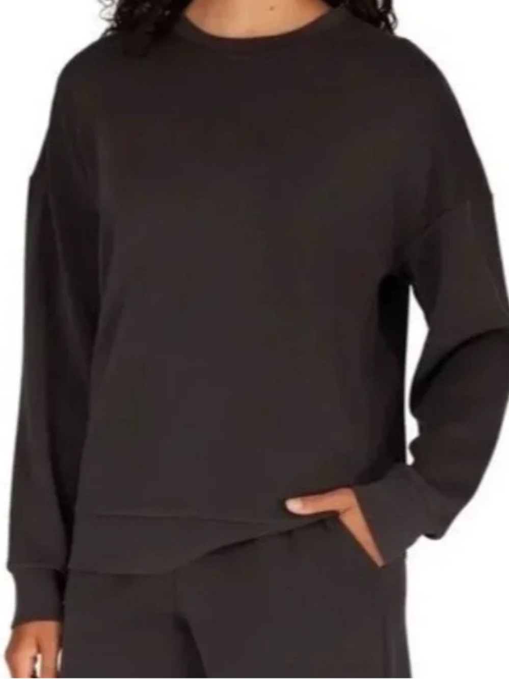 LazyPants Luxe Charcoal Lounge Sweatshirt Medium NWT Soft Modal Blend